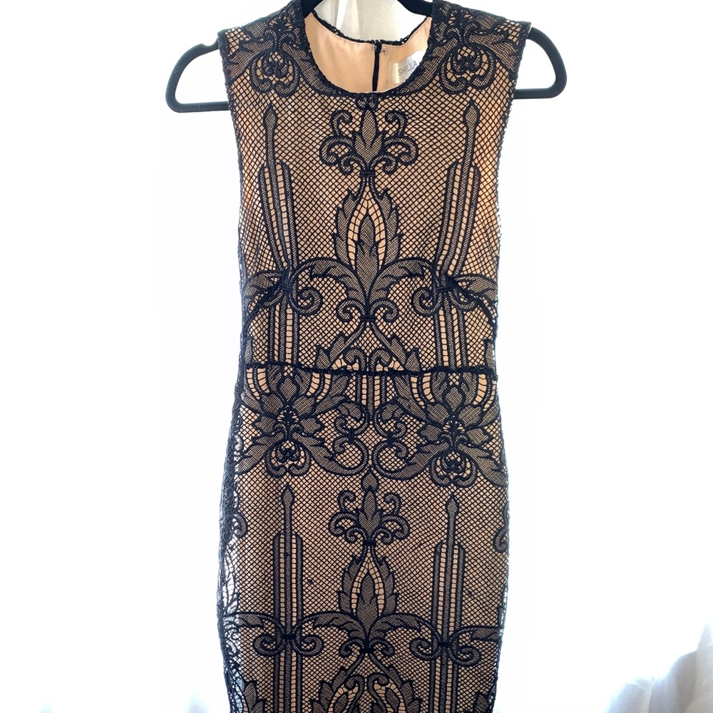 Black Lace Midi Dress